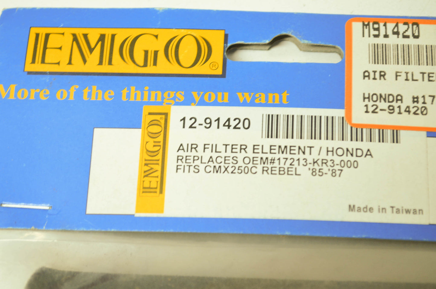 NEW Emgo Honda Air Filter 85-87 CMX250C Rebel 17213-KR3-000 NOS