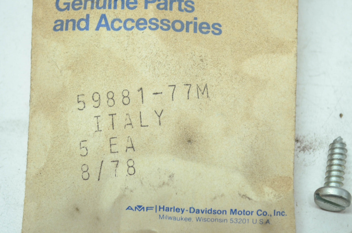 Harley Aermacchi Screws Qty 6 NOS