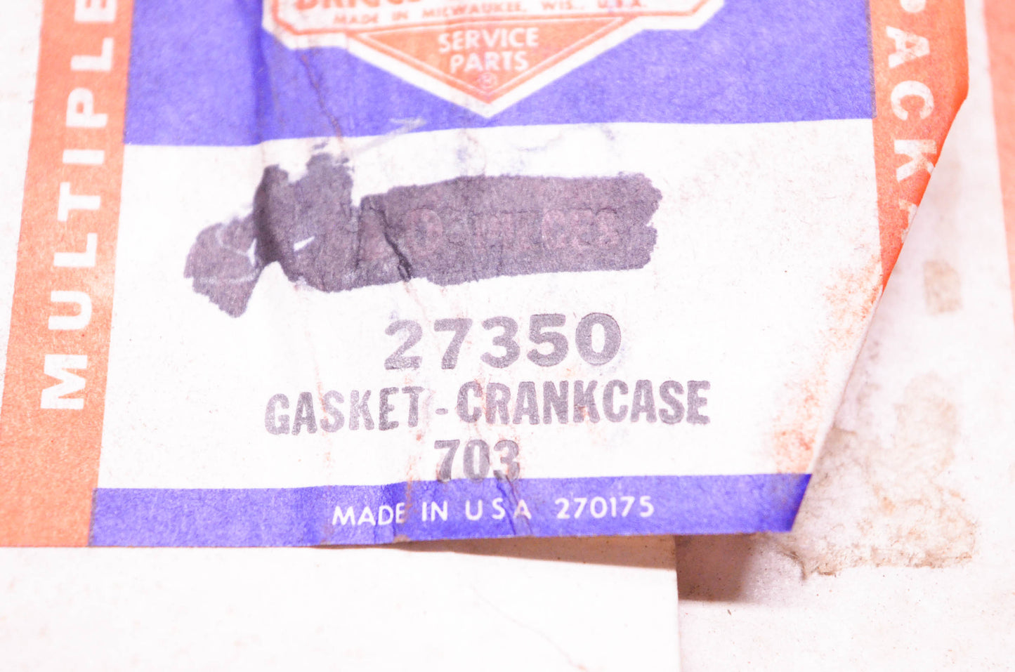 New OEM Briggs & Stratton 27350 Crankcase Cover Gasket NOS
