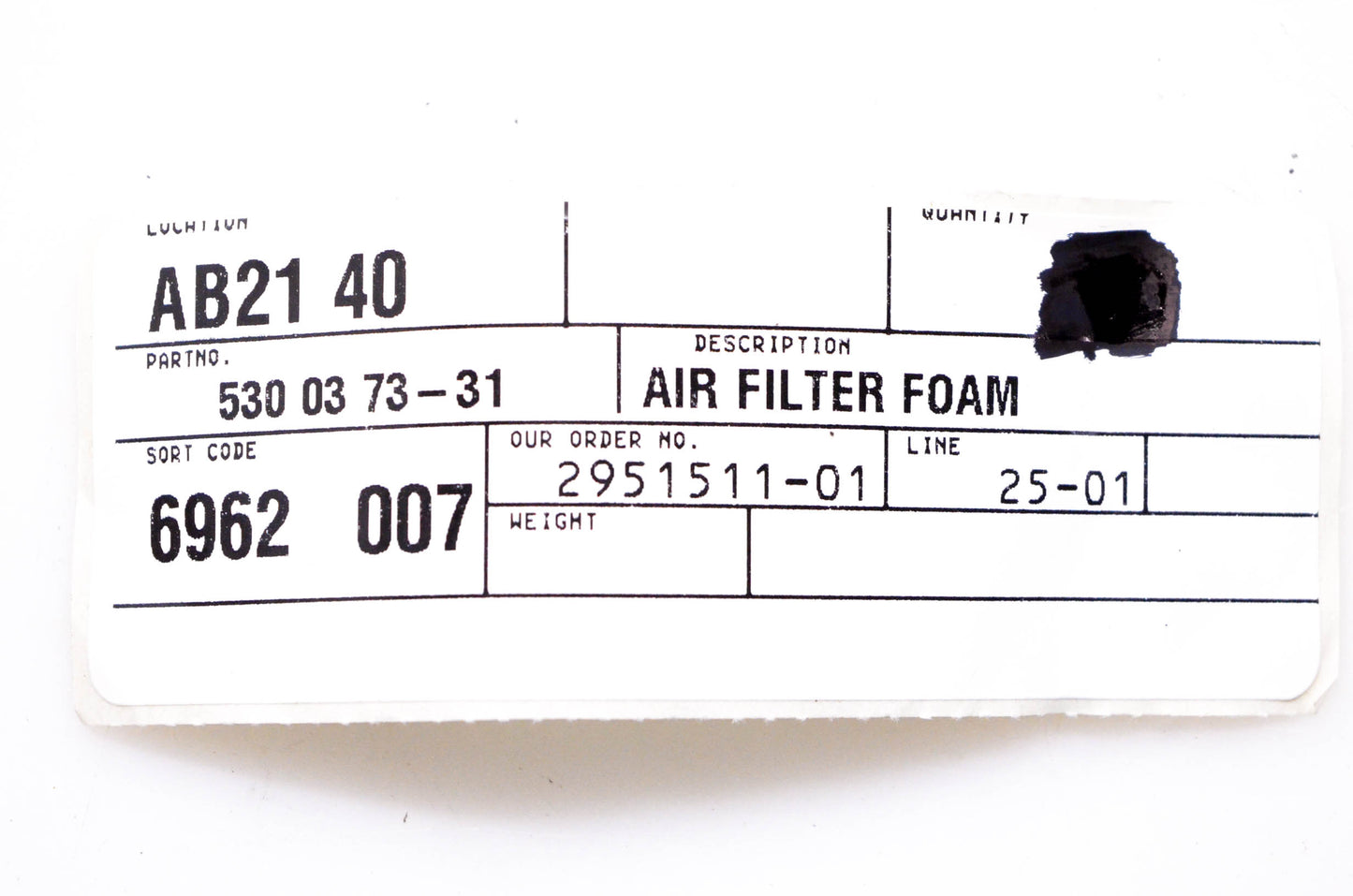 New OEM Husqvarna 530 03 73-31 Foam Air Filter NOS
