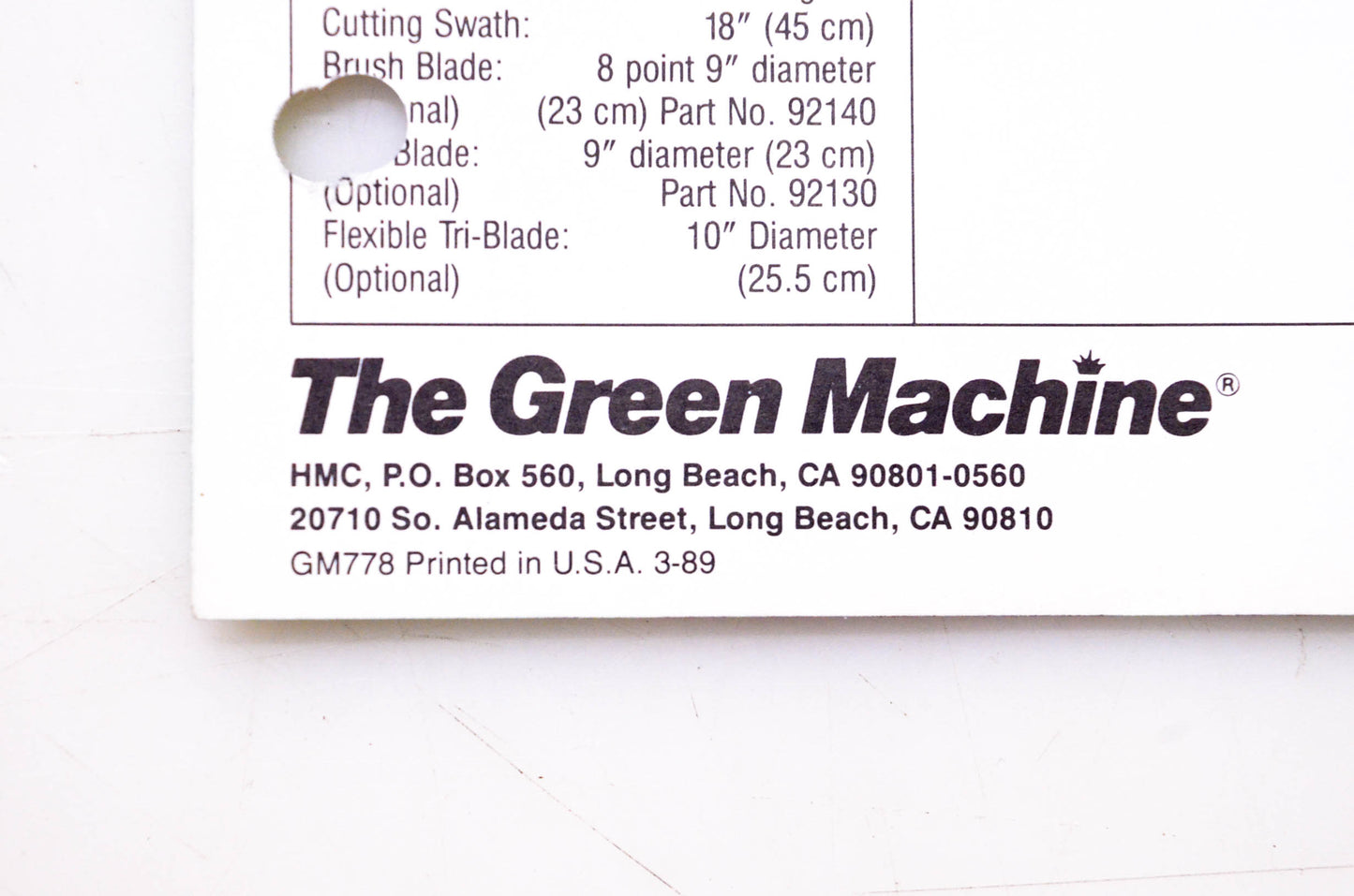 The Green Machine GM778 Panther Expand-It System 2810 Brochure