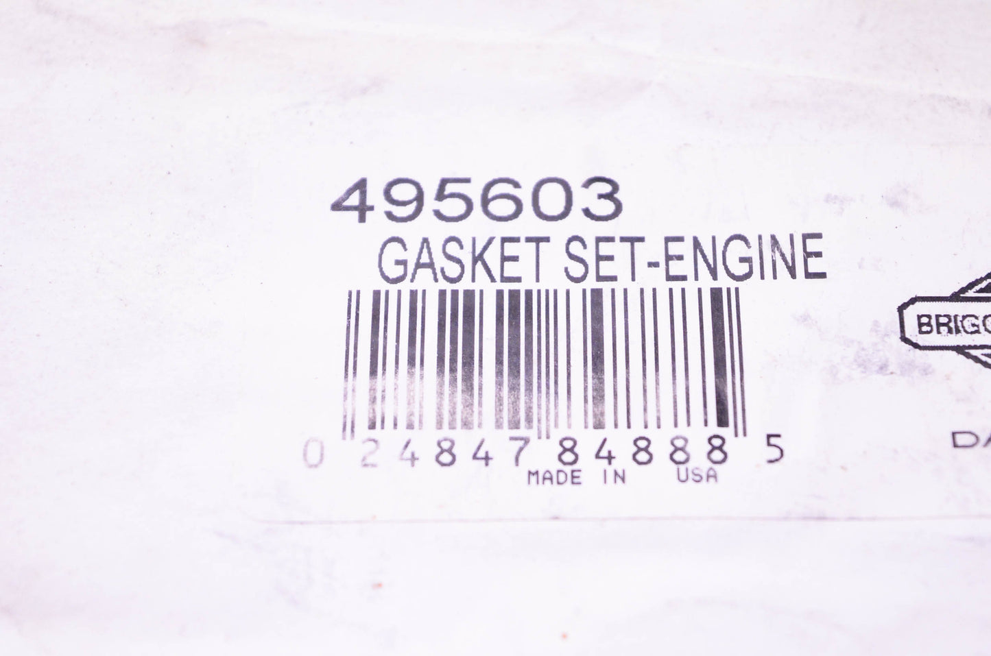 New OEM Briggs & Stratton 495603 Gasket Kit NOS