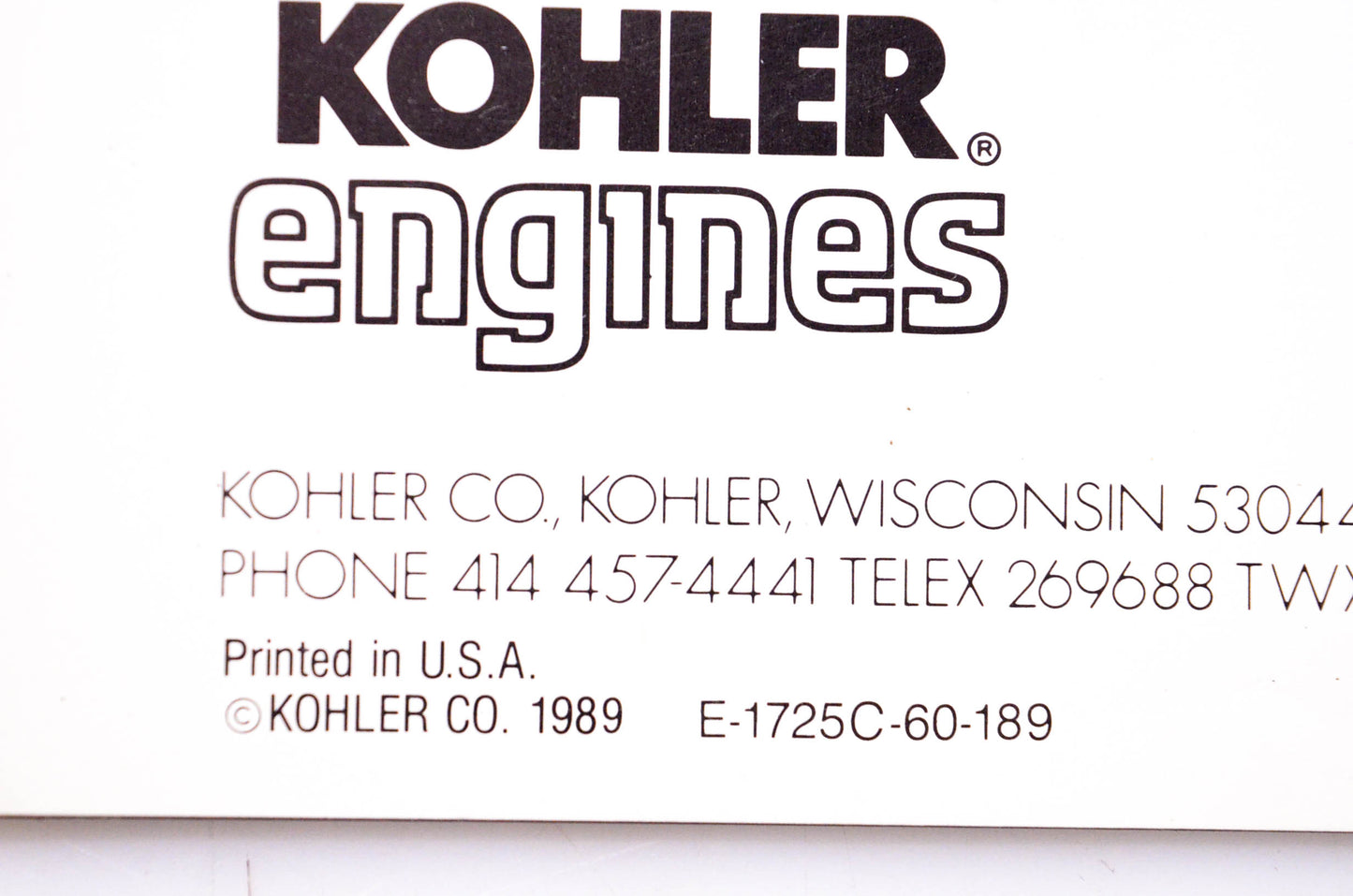Kohler E-1725C-60-189 Magnum Brochure
