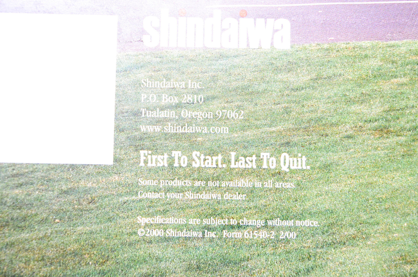 Shindaiwa 61540-2 Shindaiwa Outdoor Power Equipment