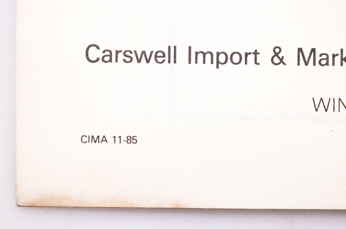 Carswell Distributing Company CIMA 11-85 Agway Gas Trimmer Model GT101A 1985-86 Update Parts Manual
