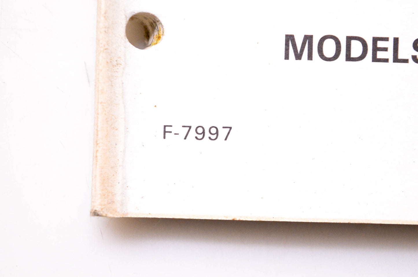 Murray F-7997 Supplement Service Section 1986 Murray Models