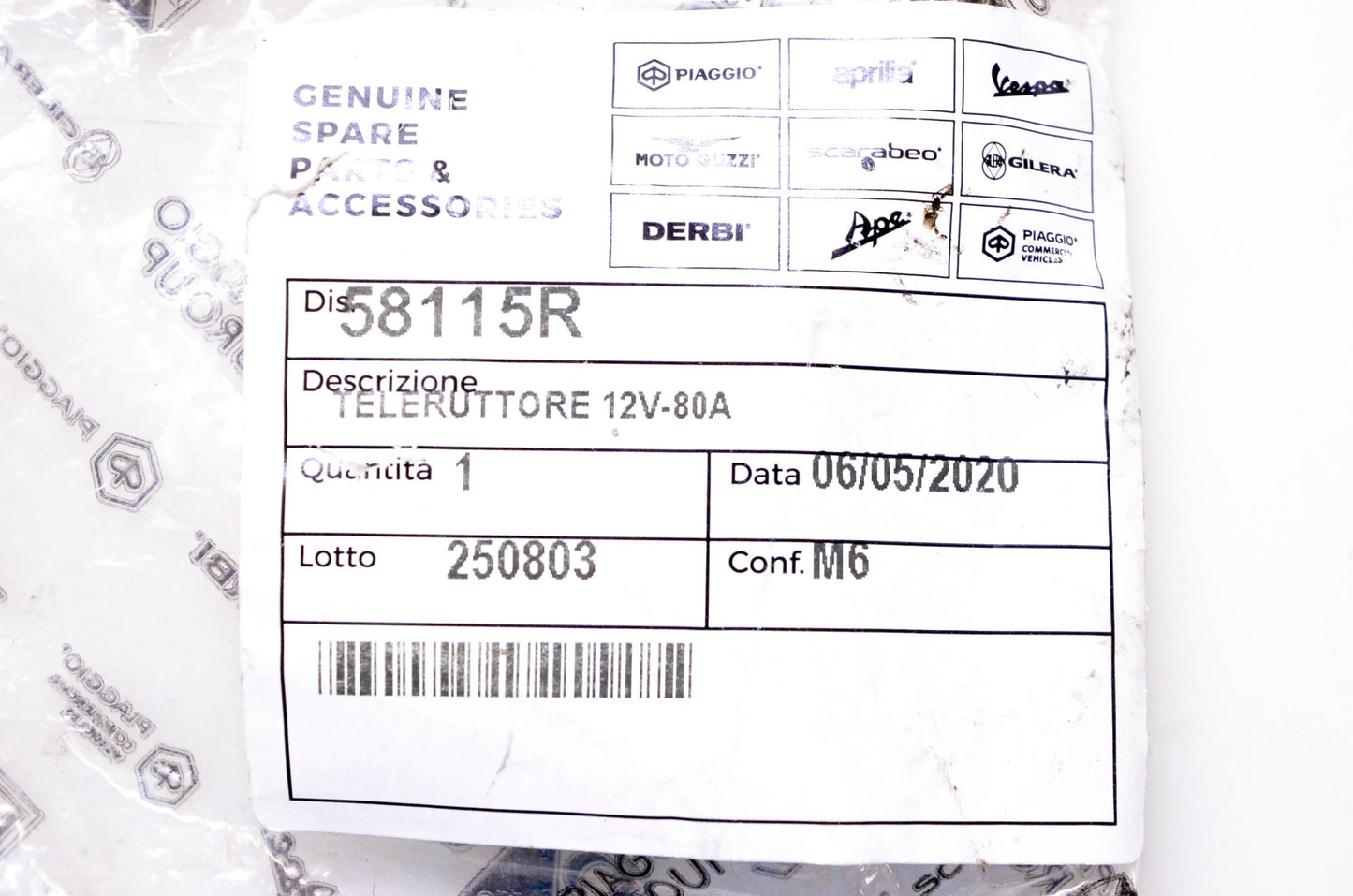 Piaggio 58115R, 250803 Remote Control Switch NOS