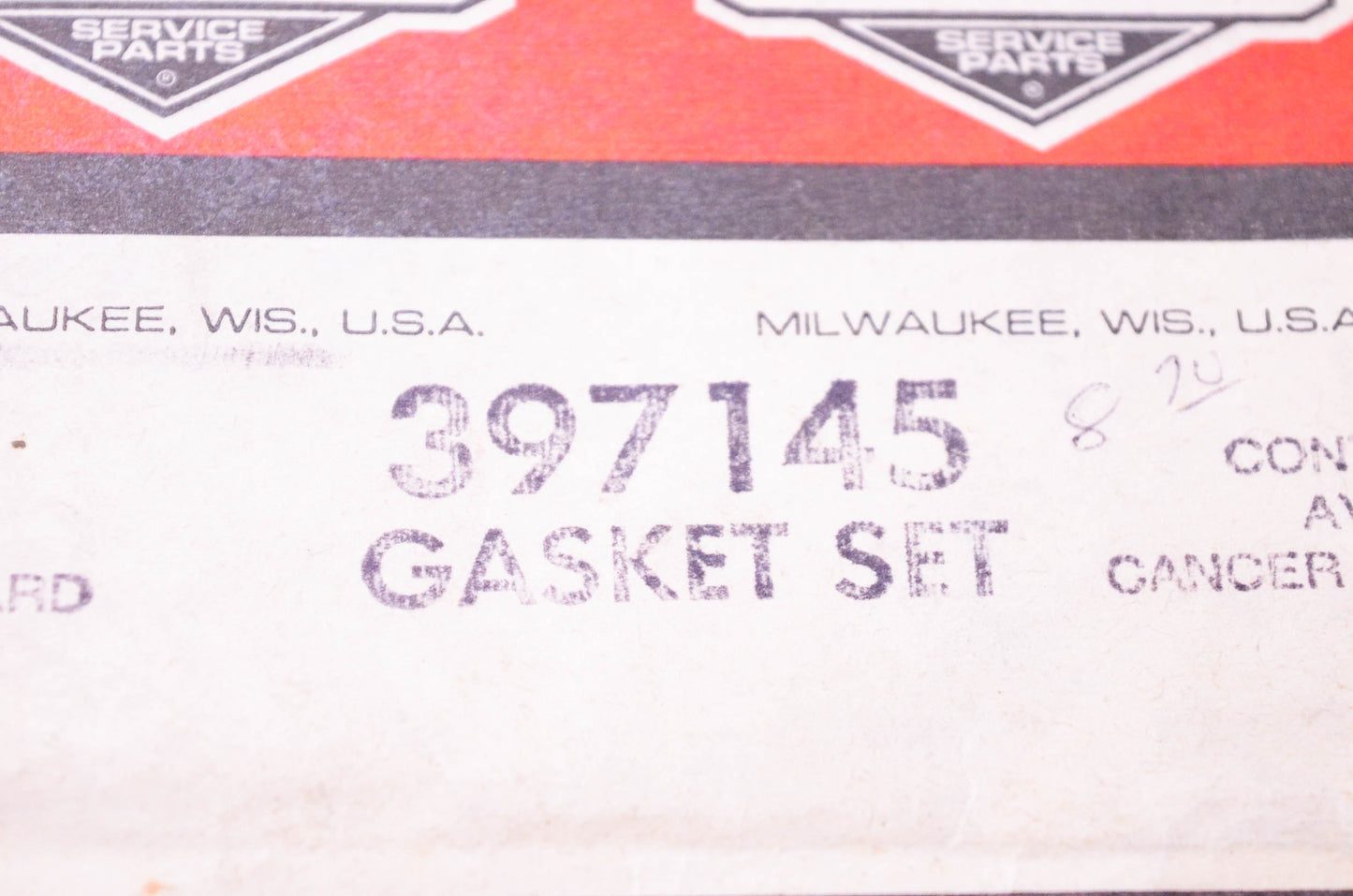 New OEM Briggs & Stratton 397145 Gasket Kit NOS