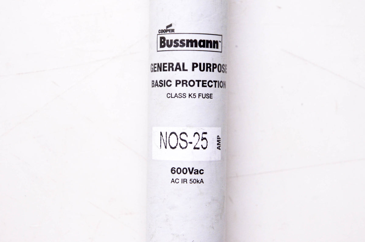 Bussmann NOS-25, ND87-85 General Purpose Basic Protection Class K5 Fuse NOS
