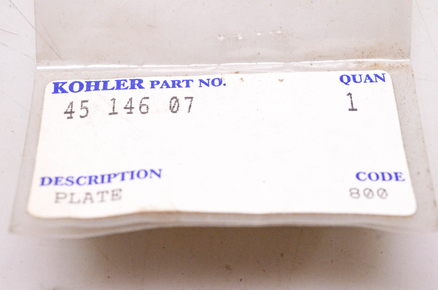 Kohler 45 146 07 Plate NOS