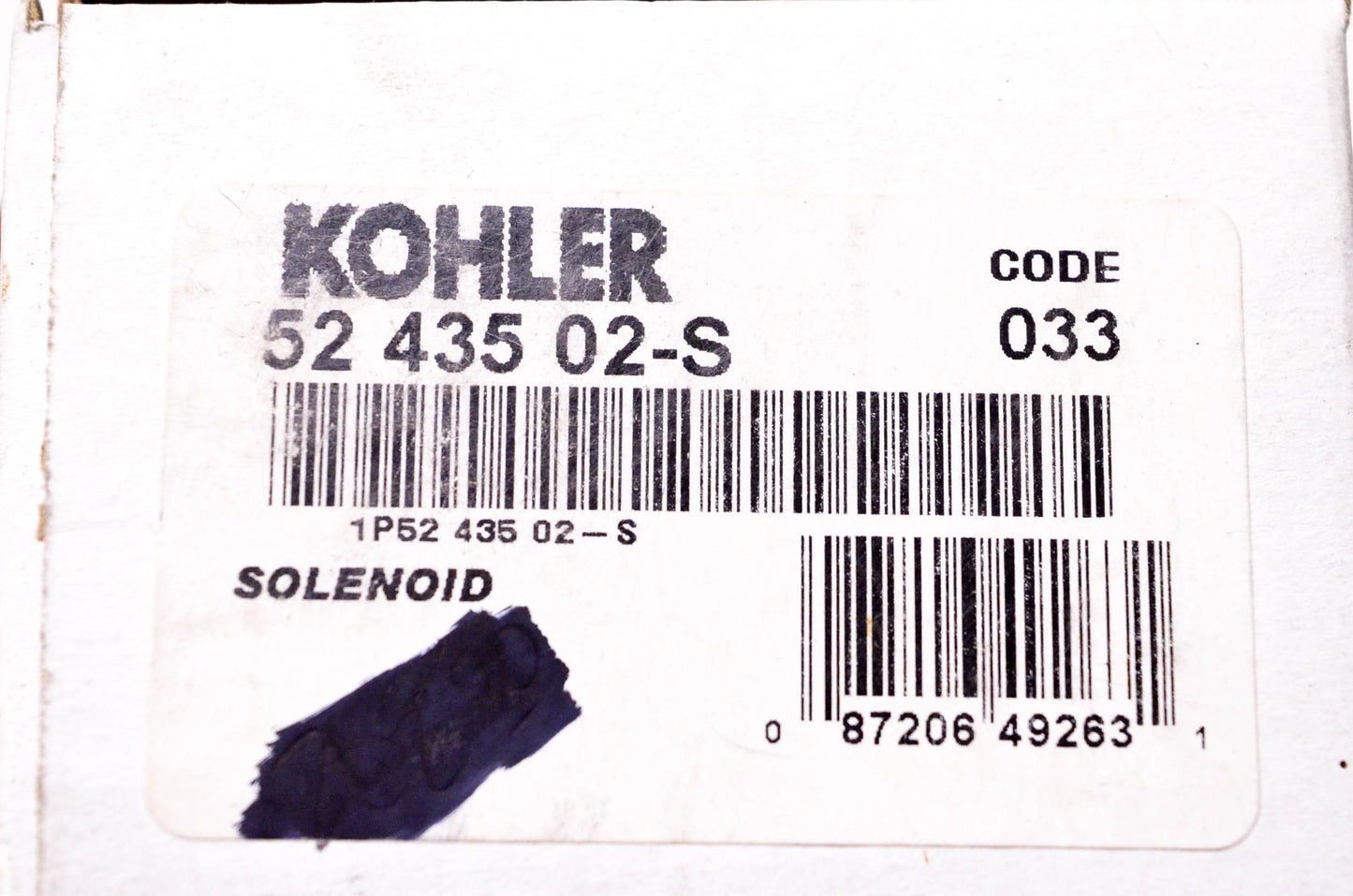 Kohler 52 435 02-S Solenoid NOS
