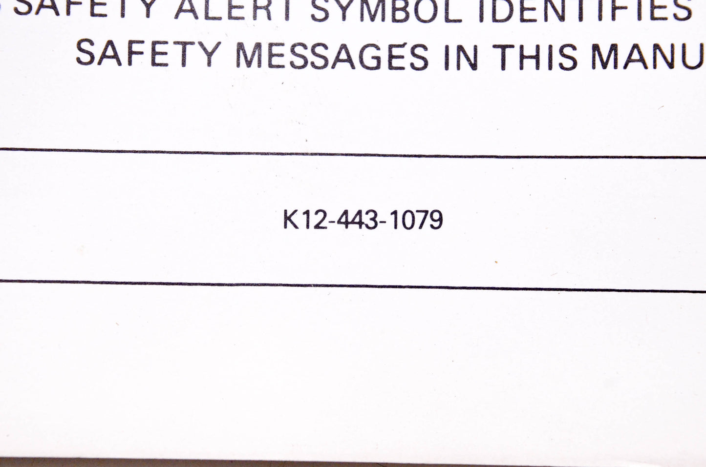 Kubota K12-443-1079 Parts & Owner's Manual M70 Posthole Digger