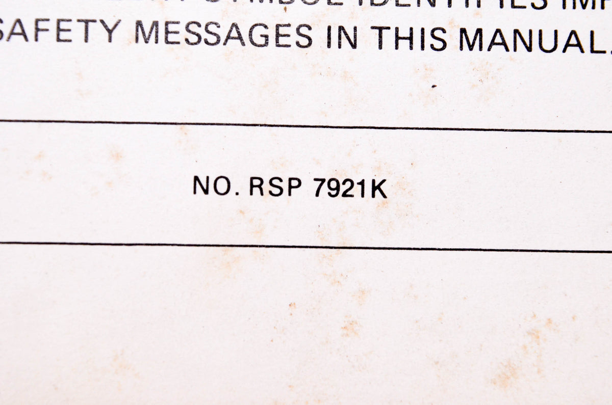 Kubota RSP 7921K Parts & Owner's Manual Rotary Snow Plow Model B222A