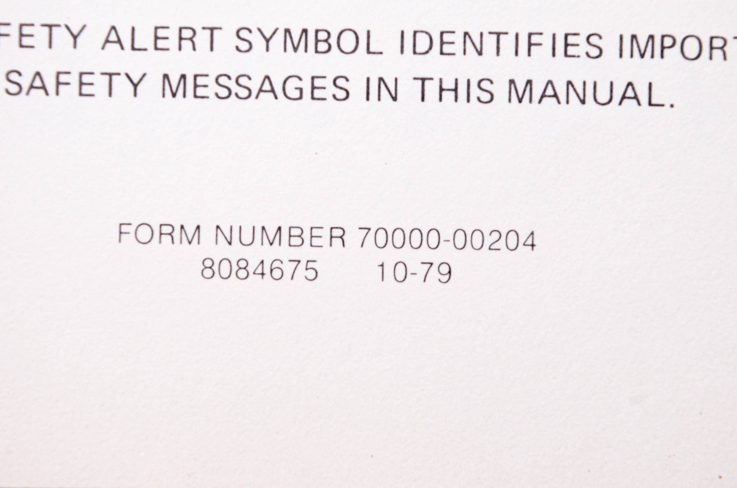 Kubota 70000-00204, 8084675 Parts & Owner's Manual Rotary Mower Model L-3559 & L-3572