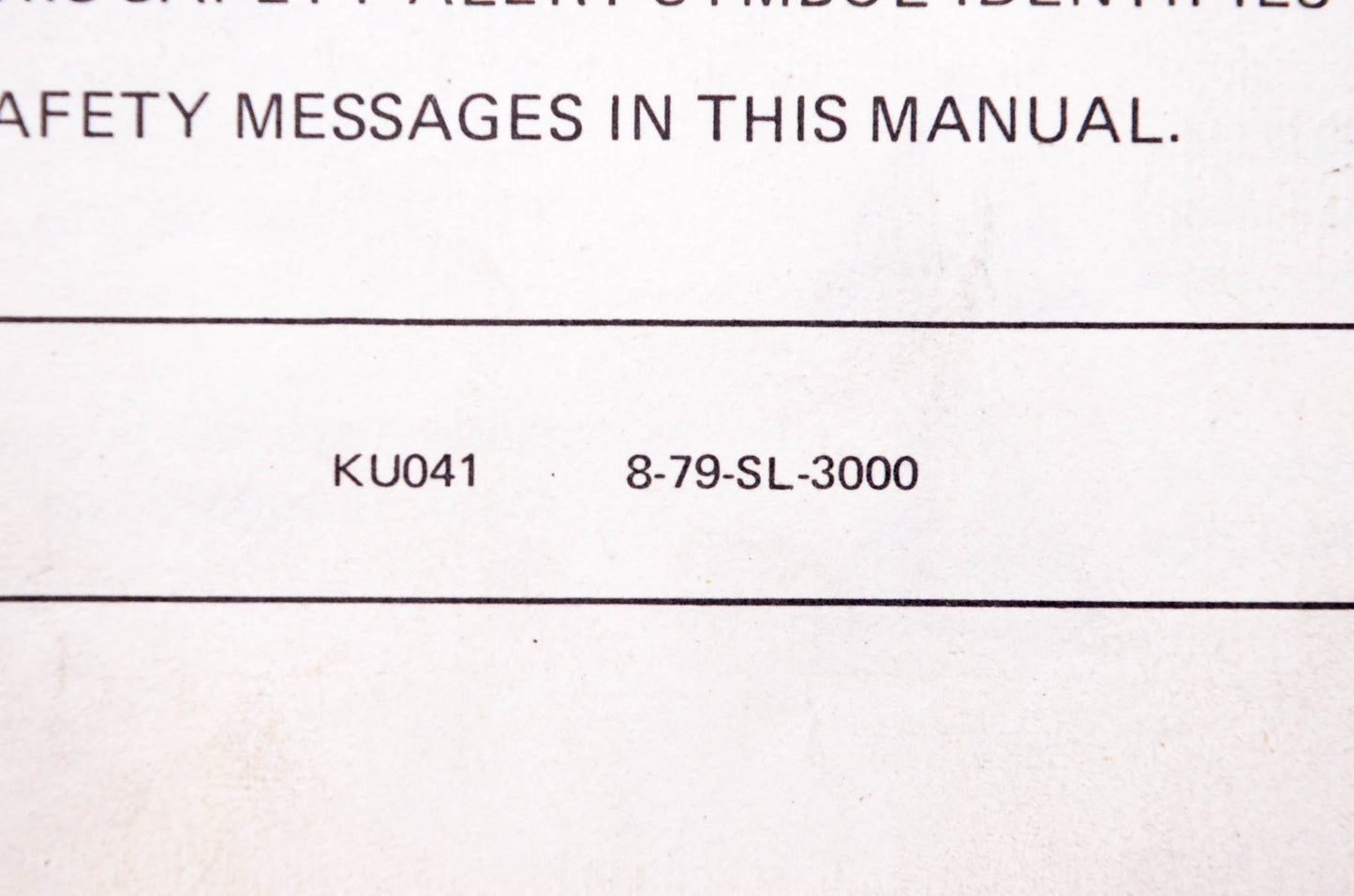 Kubota KU041, 8-79-SL-3000 Parts & Owner's Manual B2510 B748B Snow Caster