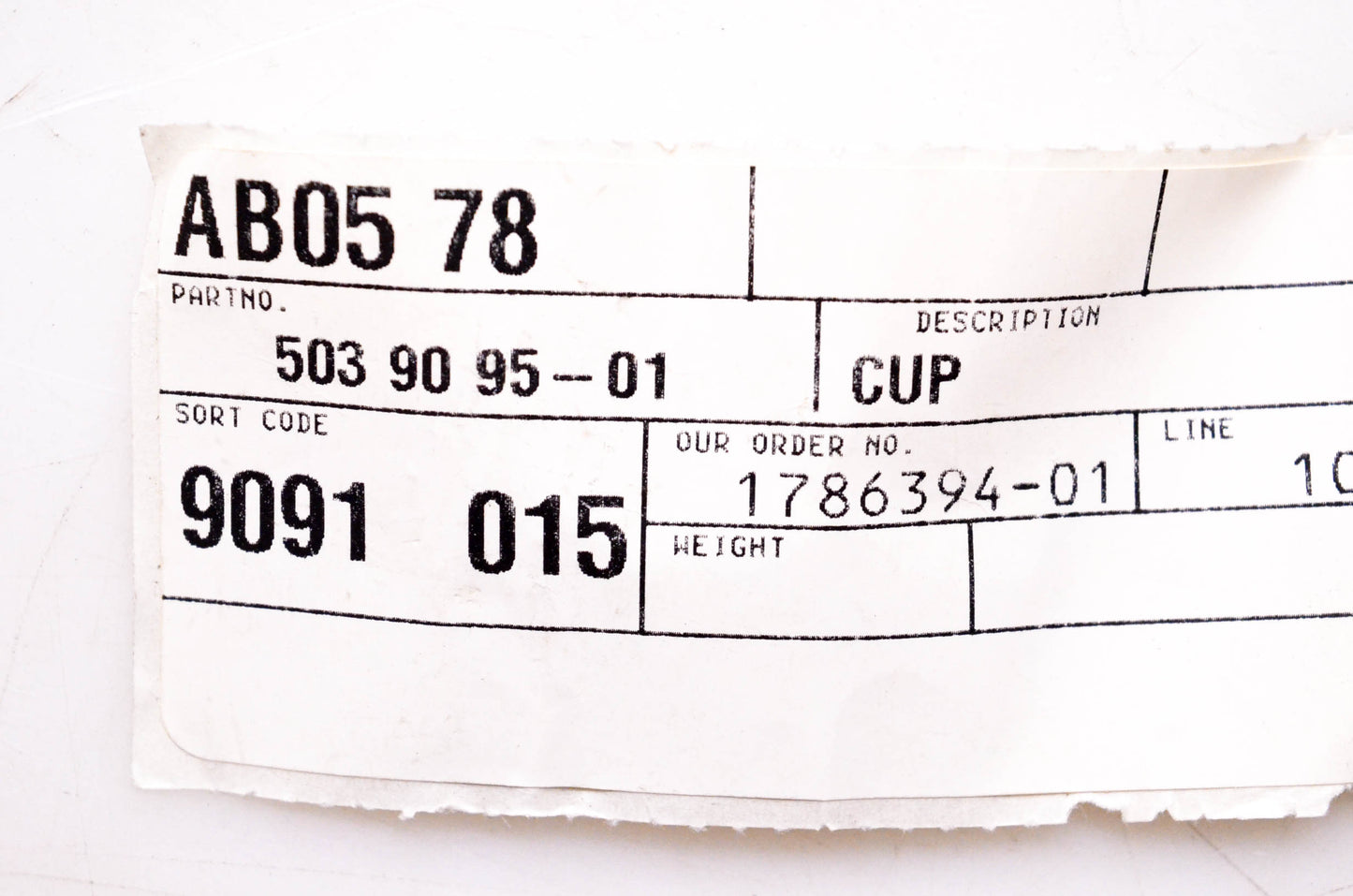 New OEM Husqvarna 503909501, 503 90 95-01 Cup NOS