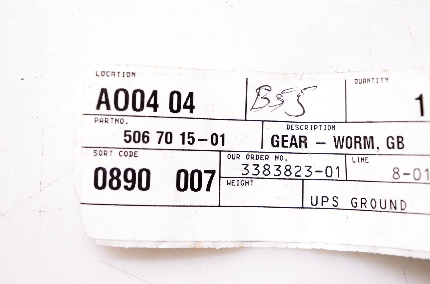 New OEM Husqvarna 506701501, 506 70 15-01 Worm Gear NOS
