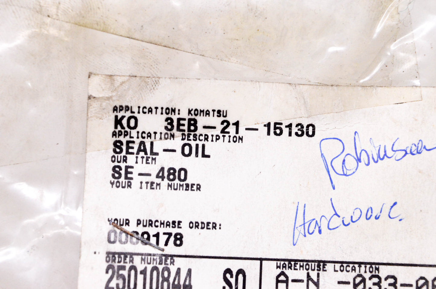 Komatsu 3EB-21-15130 Oil Seal NOS