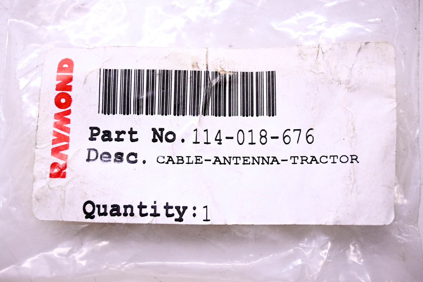 Raymond 114-018-676 Tractor Antenna Cable NOS