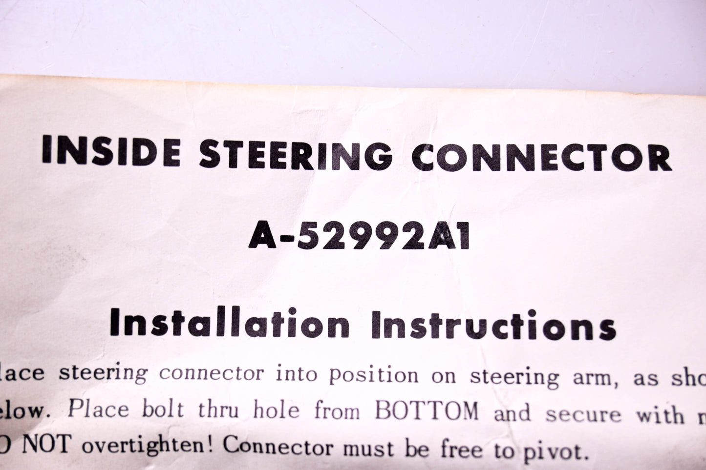 Aftermarket A-52992A1, 52992A1 Inside Steering Connector Kit NOS