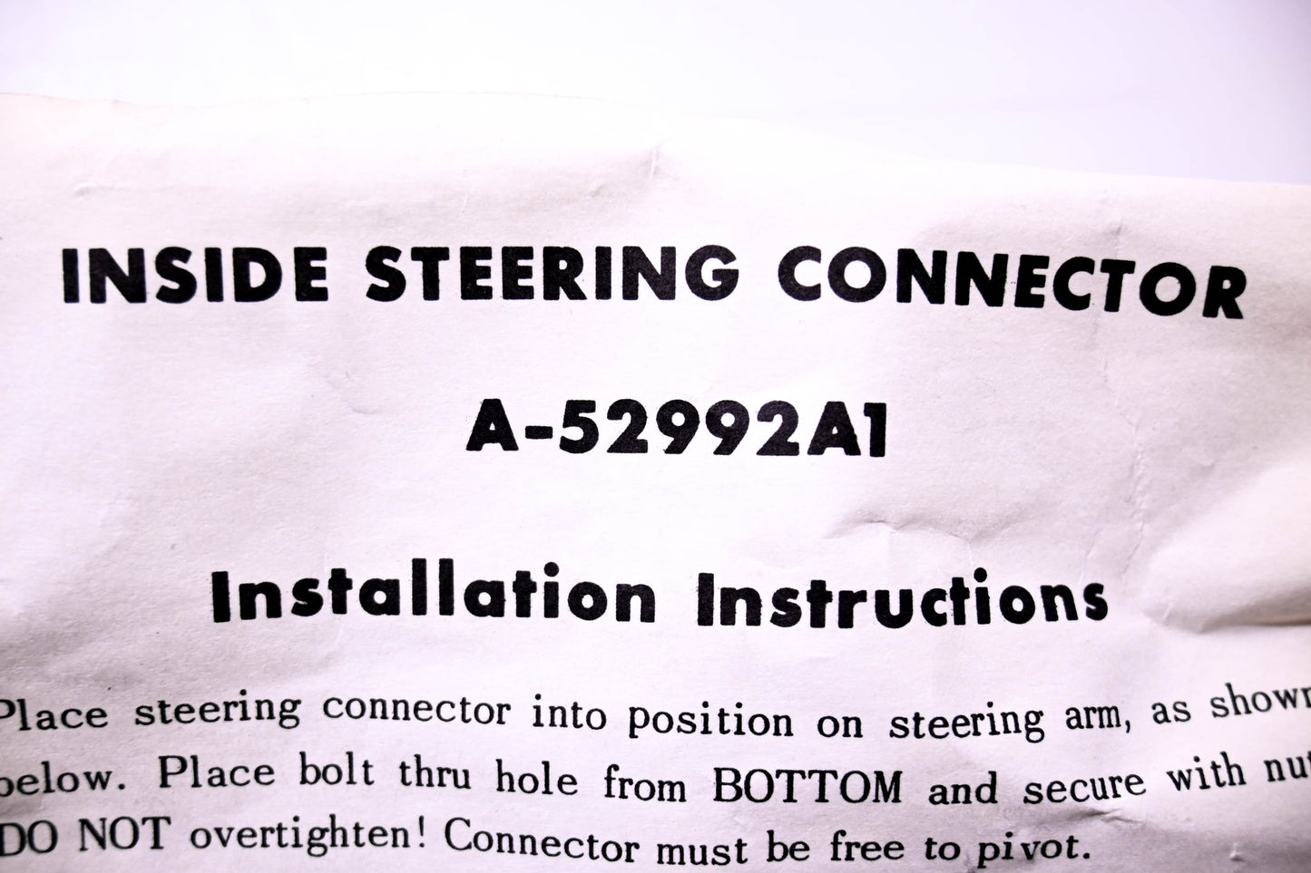 Aftermarket A-52992A1 Inside Steering Connector NOS
