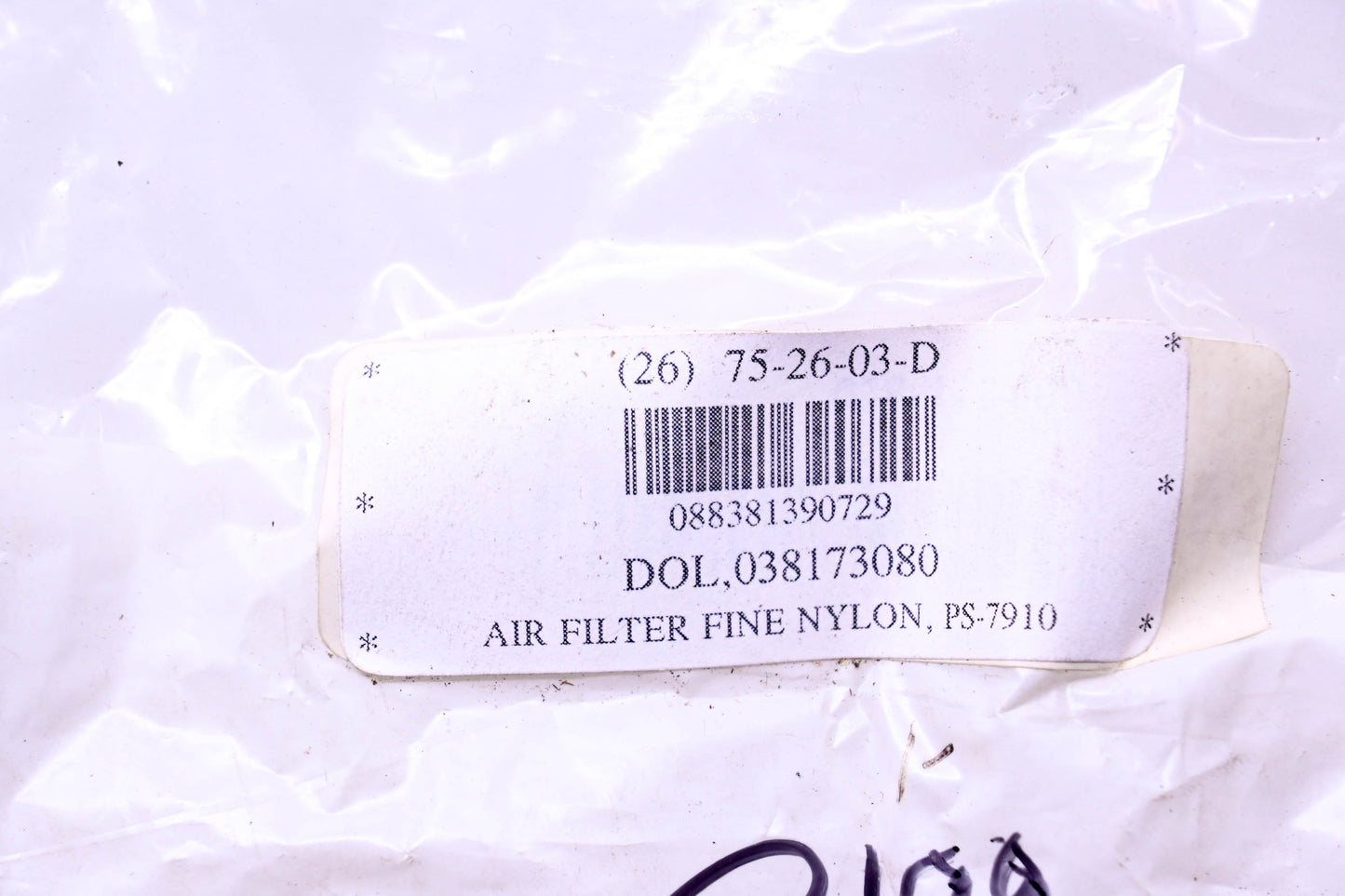 Dolmar 038173080, 75-26-03-D Fine Nylon Air Filter NOS