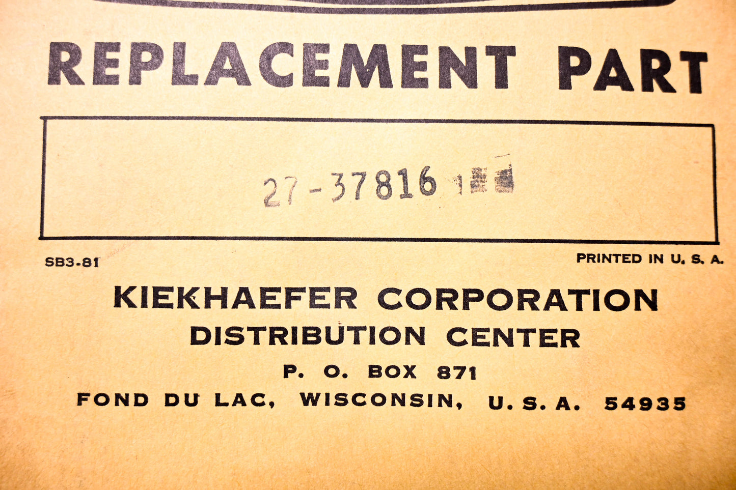 Aftermarket 27-37816 Gasket NOS