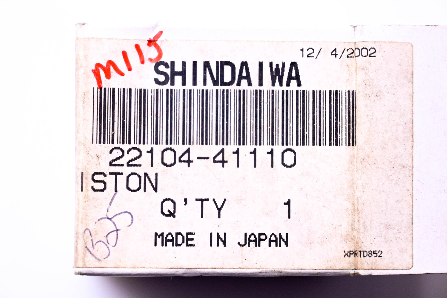 Shindaiwa 22104-41110 Piston NOS