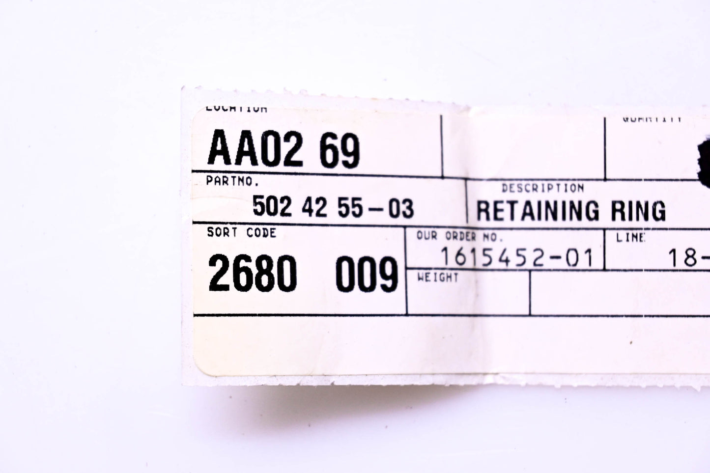 New OEM Husqvarna 502425503 Retaining Ring NOS
