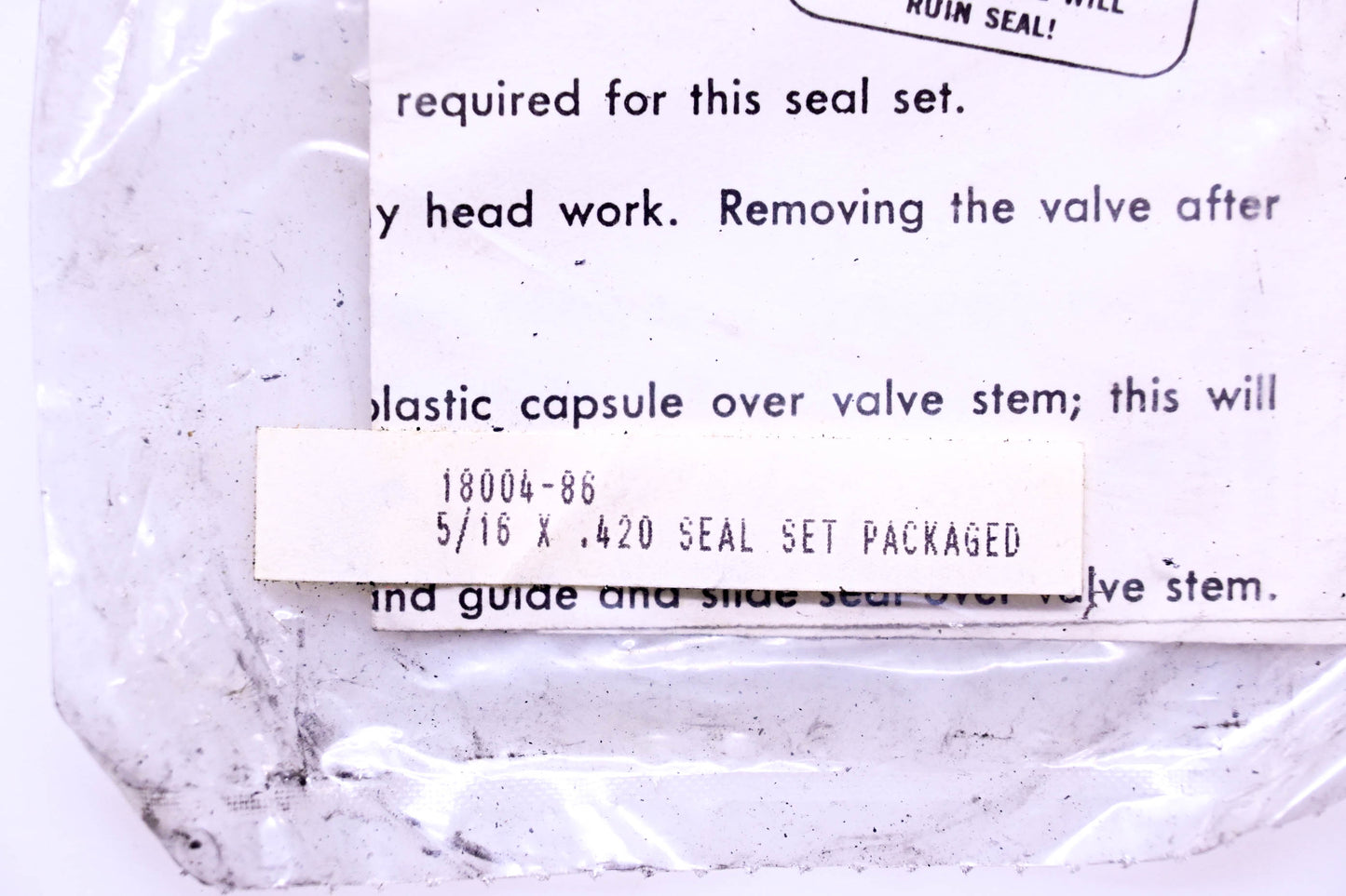 New OEM Harley-Davidson 18004-86 K-Line Valve Seal Kit NOS