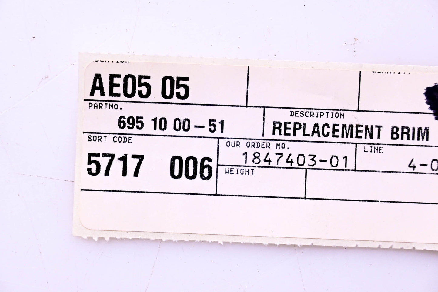 New OEM Husqvarna 695100051 Replacement Brim NOS