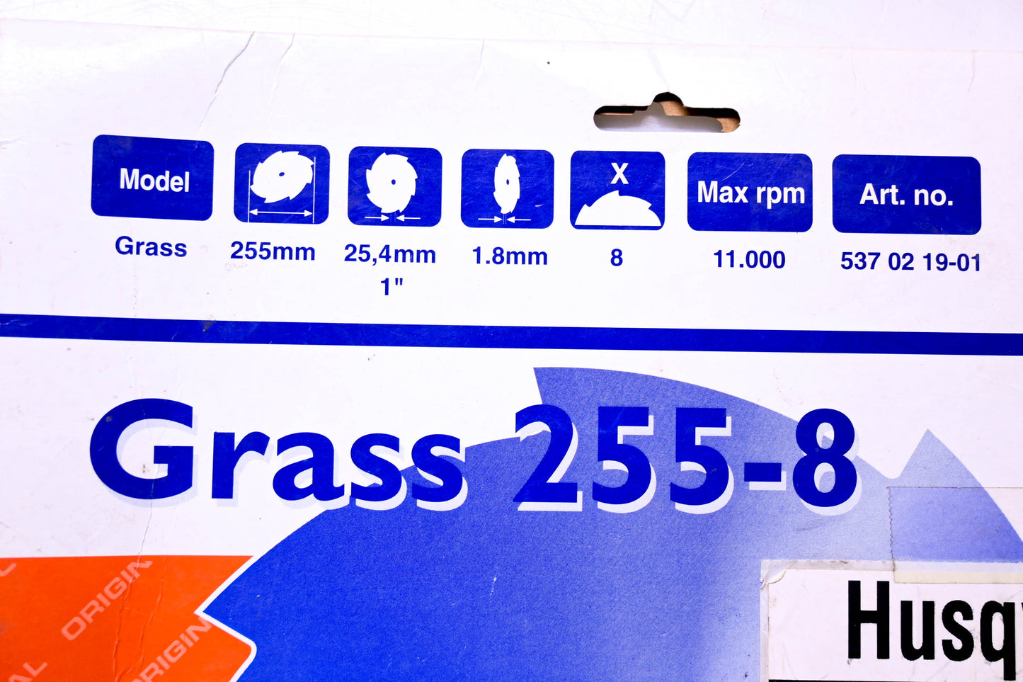 New OEM Husqvarna 537021901, 537 02 19-01 Grass 255-8 10" Blade NOS