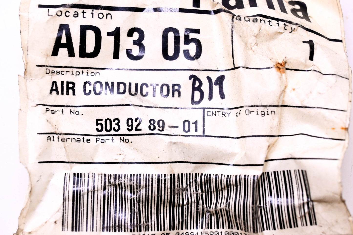 New OEM Husqvarna 503928901 Air Conductor NOS