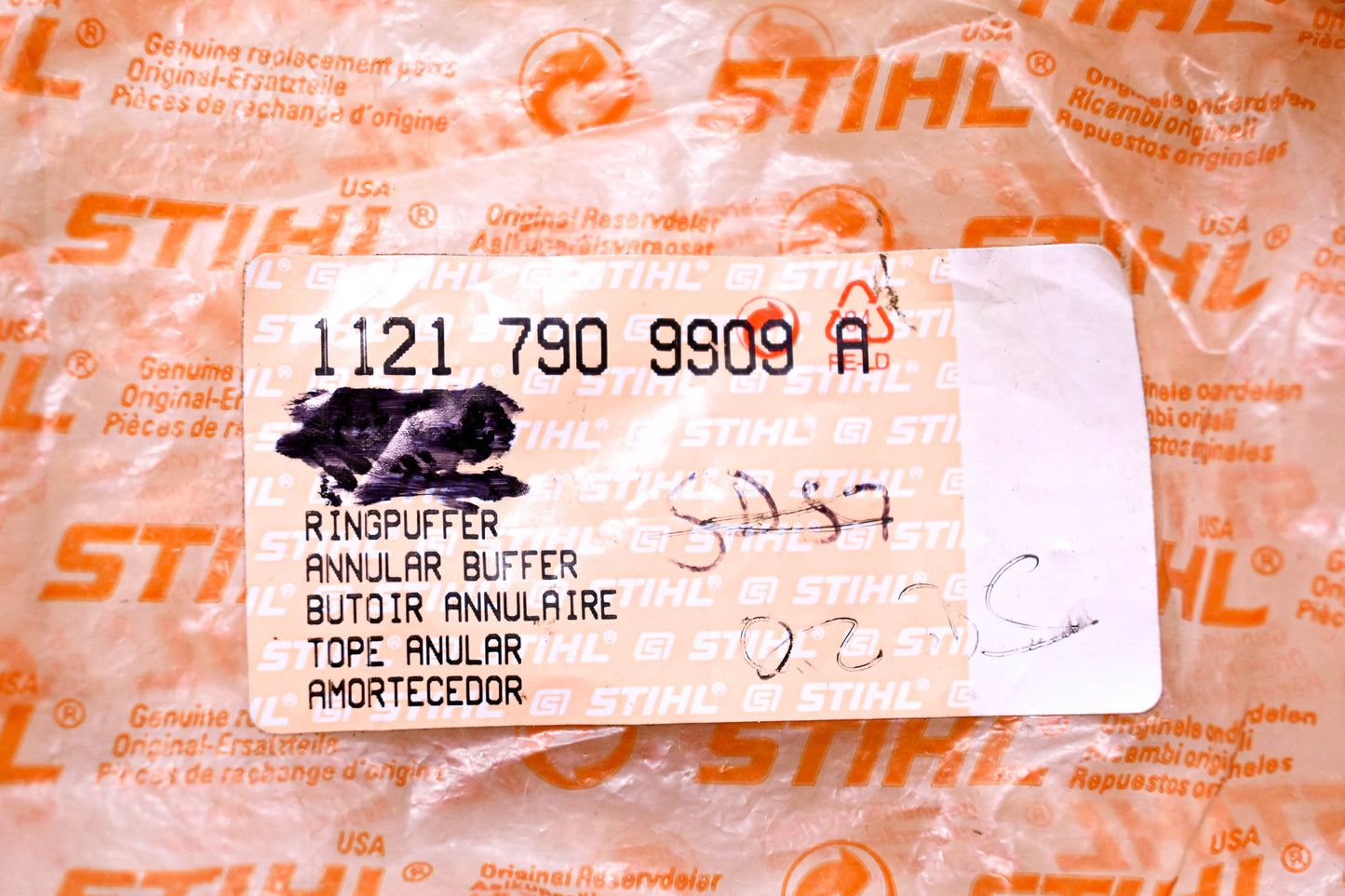 New OEM Stihl 1121 790 9909 A Ring Buffer NOS