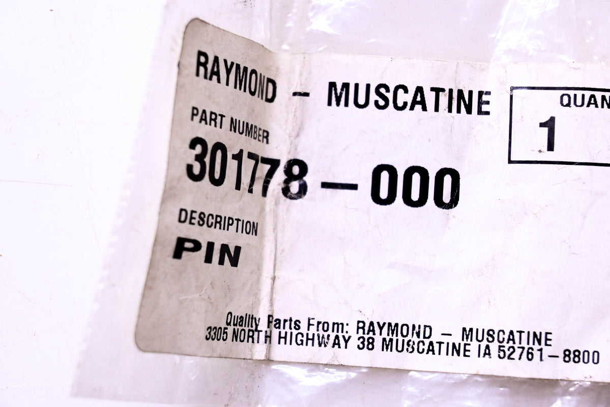 Raymond 301778-000 Pin NOS