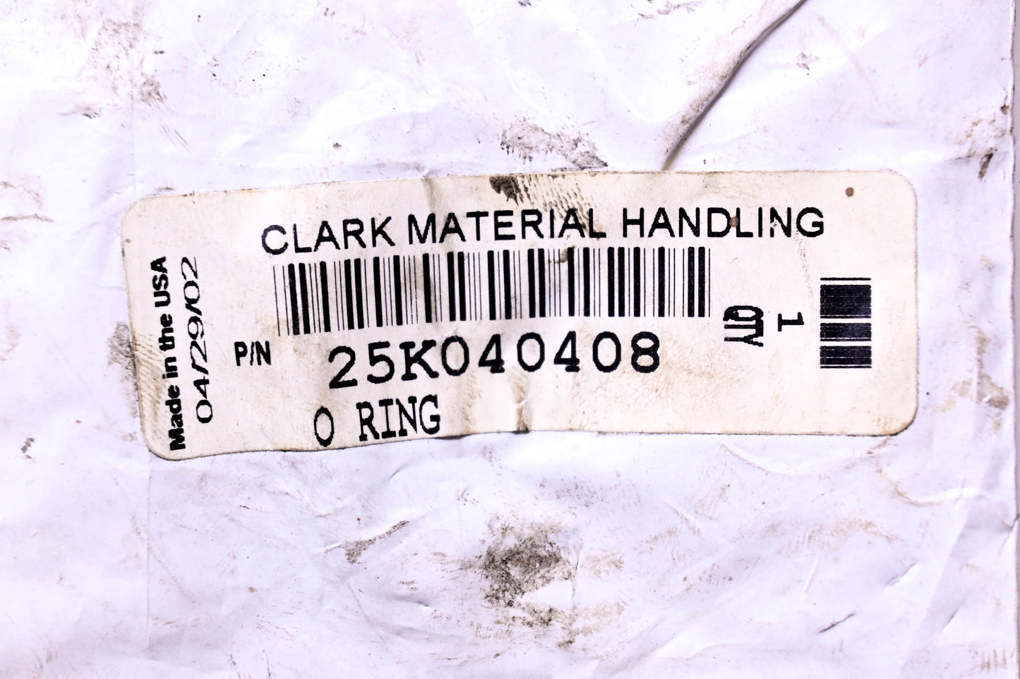 Clark 25K040408 O Ring NOS