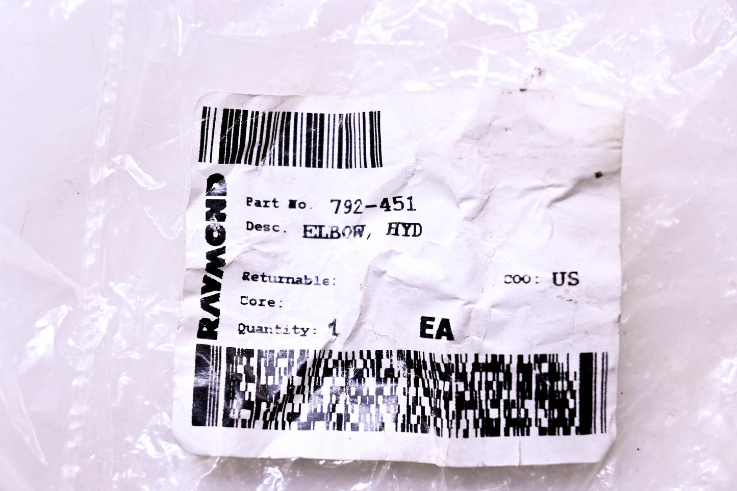 Raymond 792-451 Elbow NOS