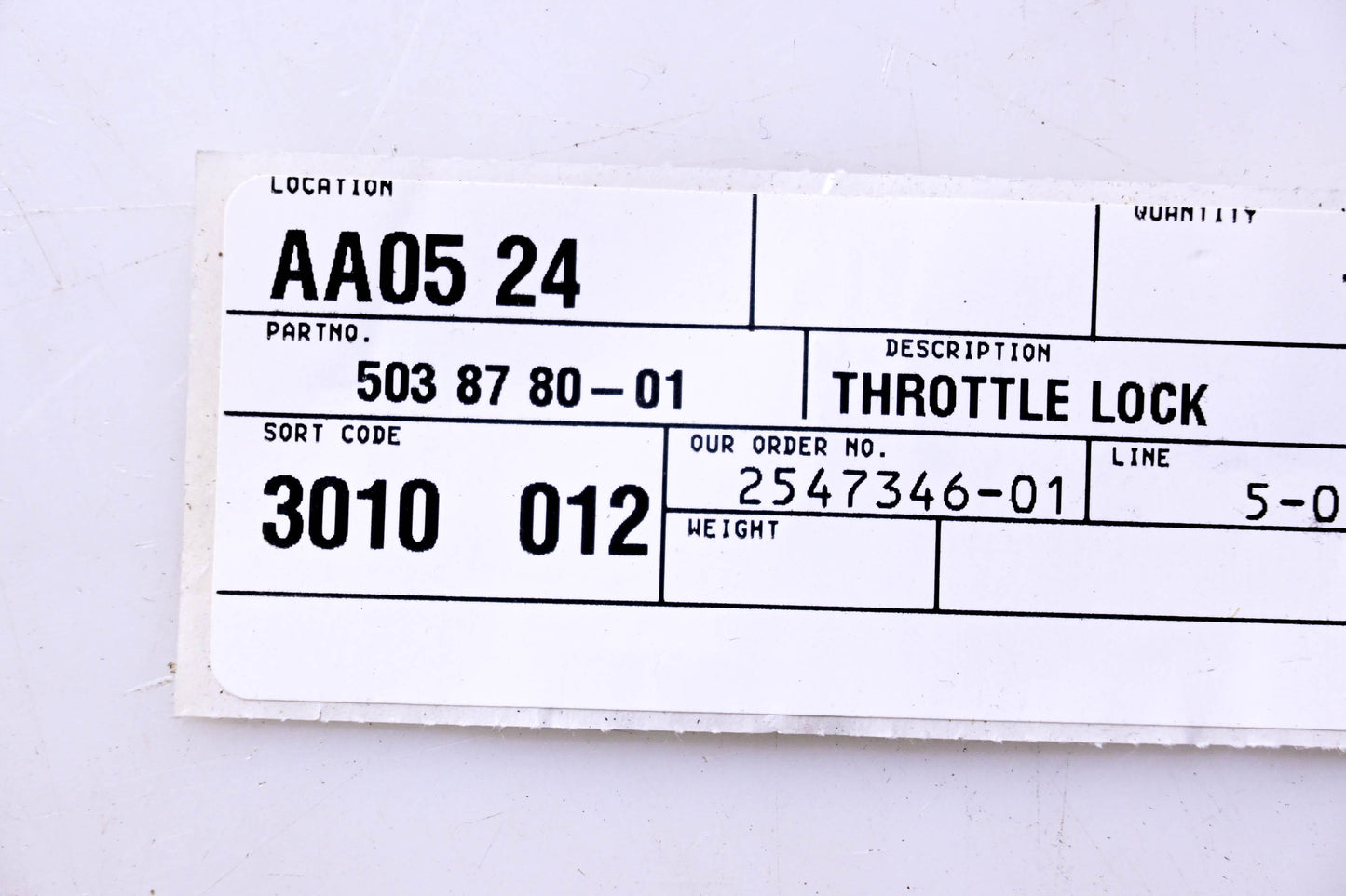 New OEM Husqvarna 503878001, 503 87 80-01 Throttle Lock NOS