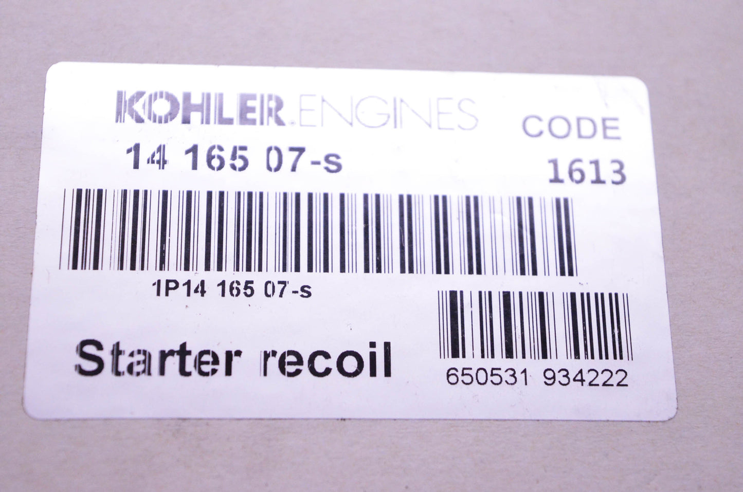Kohler 14 165 07-S Starter Recoil NOS