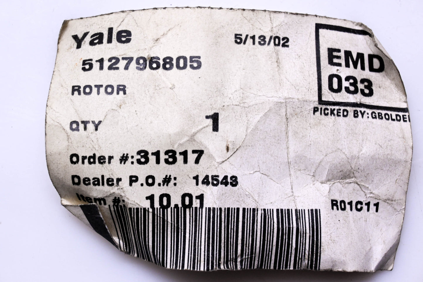 Yale 512796805 Rotor NOS