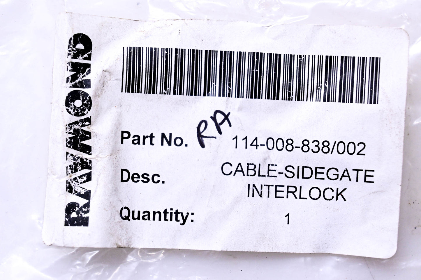 Raymond 114-008-838/002 Sidegate Interlock Cable NOS