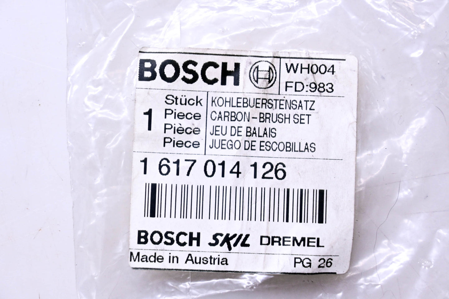 Bosch 1 617 014 126, 1-617-014-126, 1617014126 Carbon Brush Kit NOS