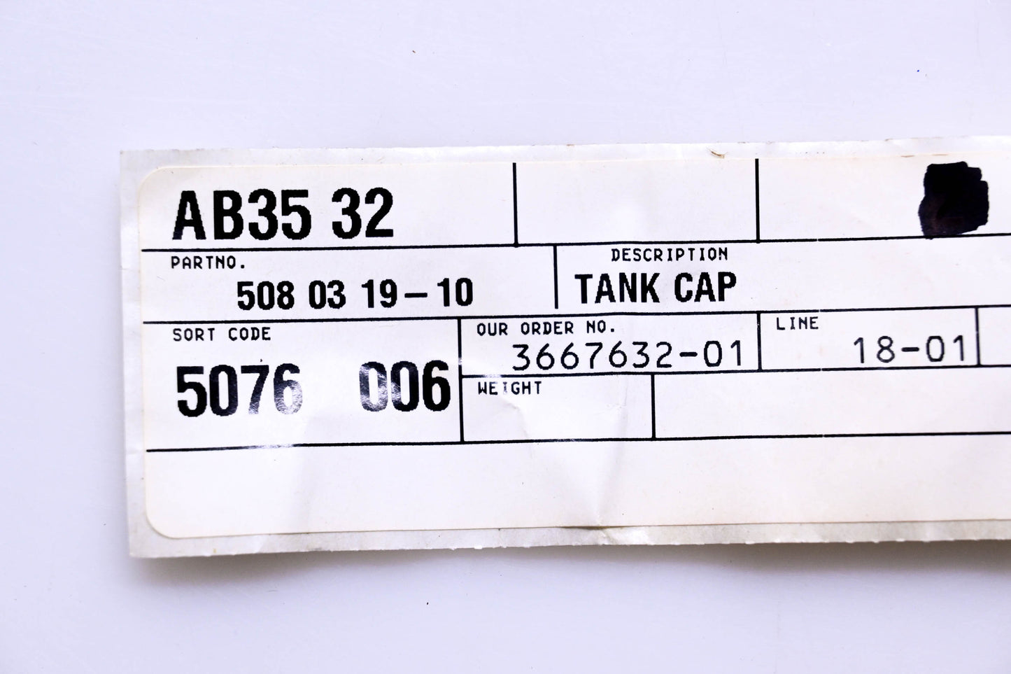 New OEM Husqvarna 508031910, 508 03 19-10 Fuel Tank Cap NOS