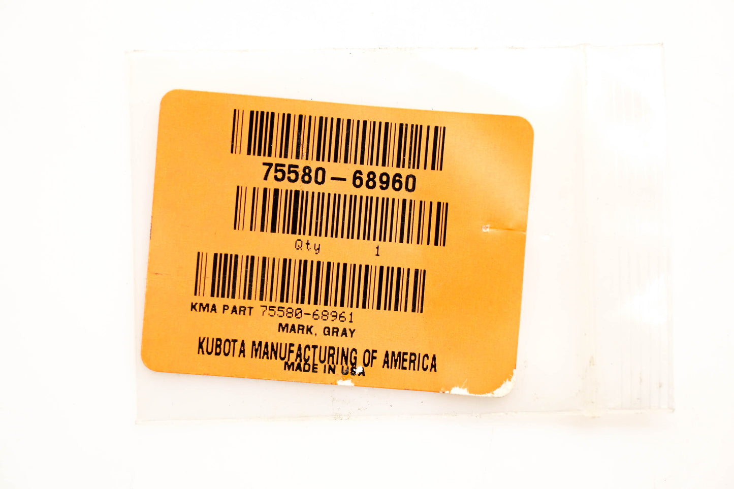 Kubota 75580-68960 Gray Mark NOS