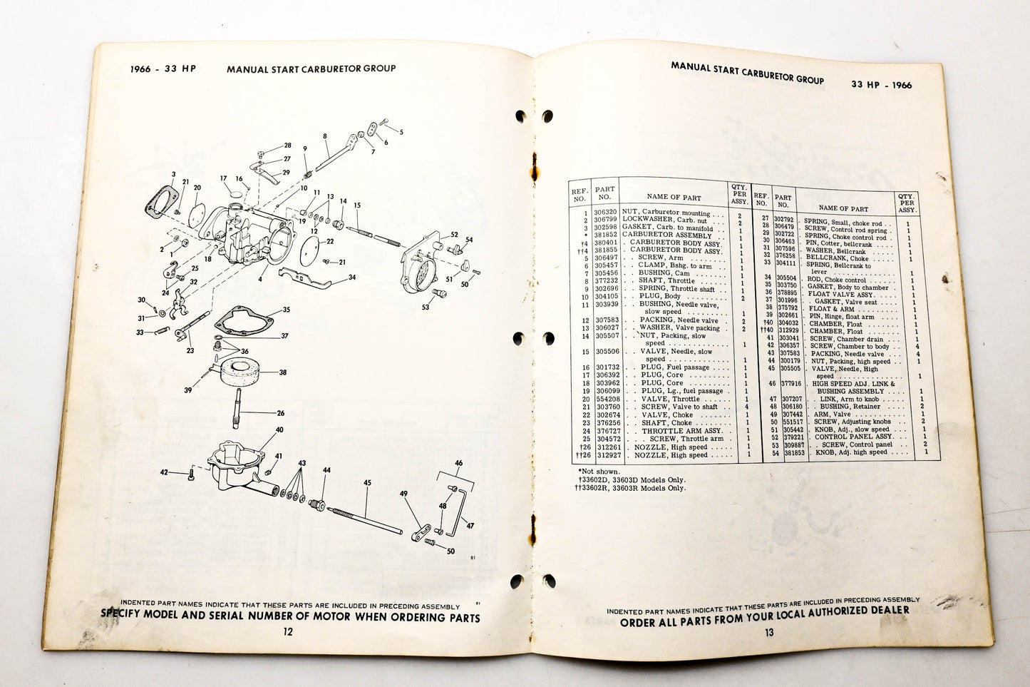 OMC 4318, 278780 Evinrude Parts Catalog 1966 Ski Twin