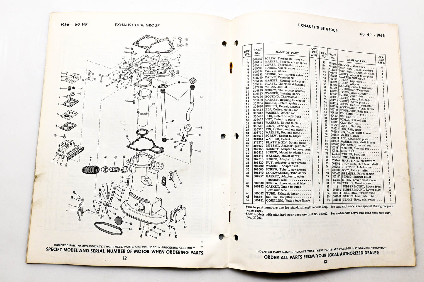 OMC 4321, 278784 Evinrude Parts Catalog 1966 Sportfour