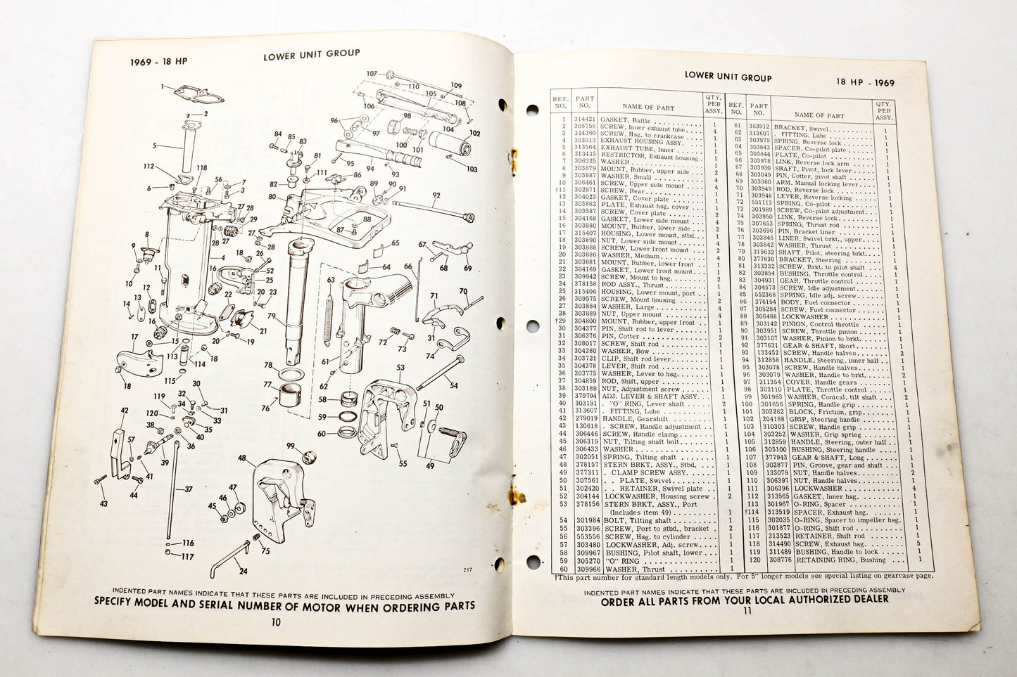 OMC 4617, 279132 Evinrude Parts Catalog 1969 Fastwin