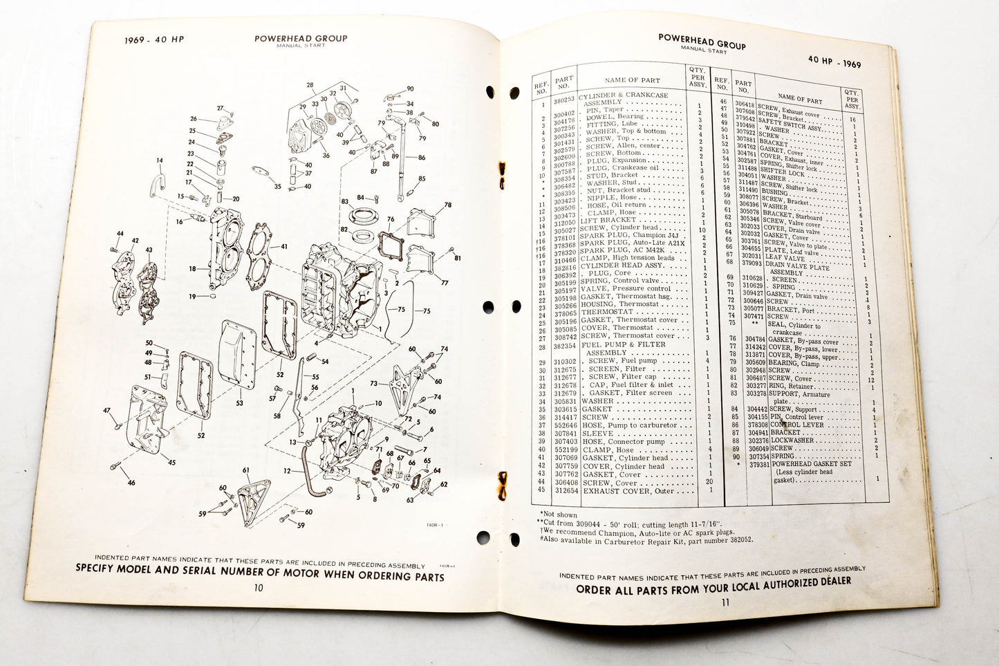 OMC 4620, 279135 Evinrude Parts Catalog 1969 Big Twin