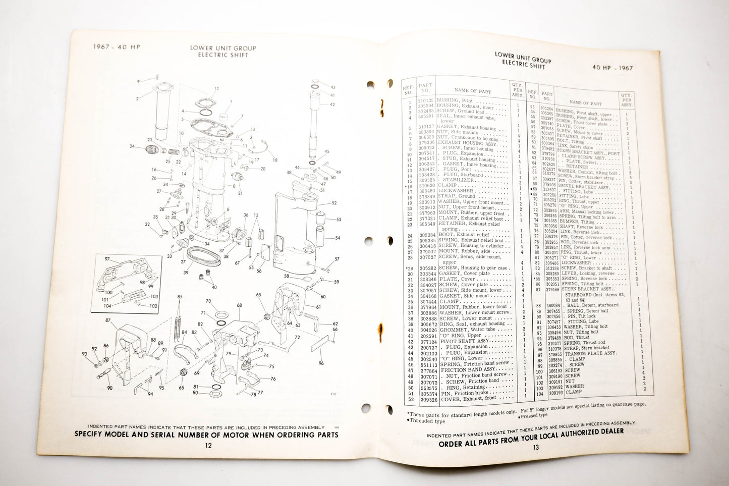 OMC 4399, 278878 Evinrude Parts Catalog 1967 Lark