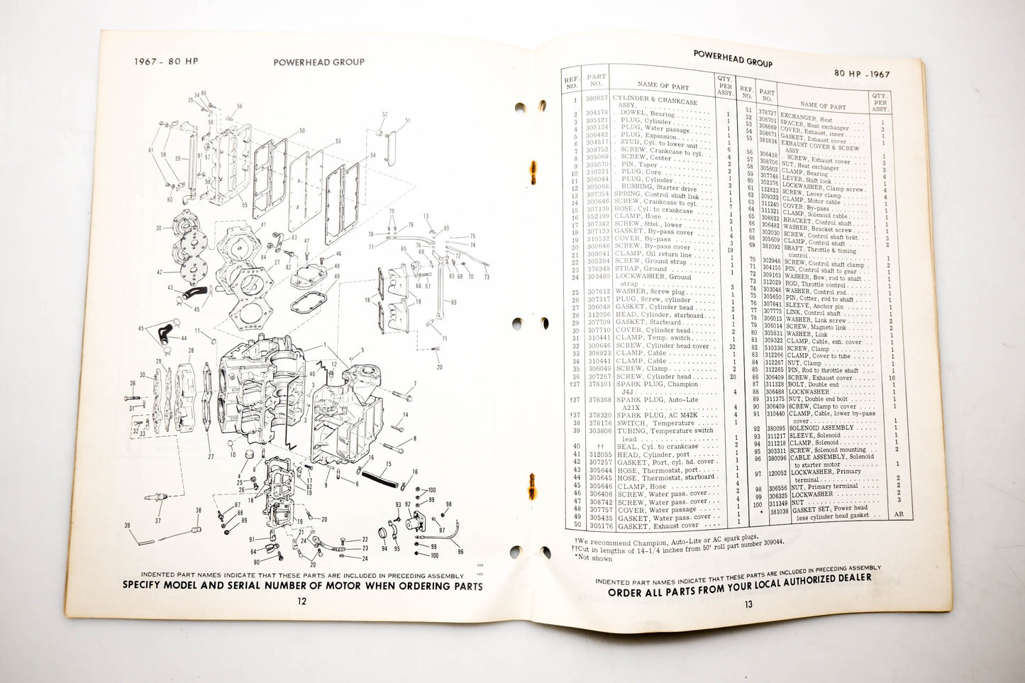 OMC 4401, 278881 Evinrude Parts Catalog 1967 Speedifour